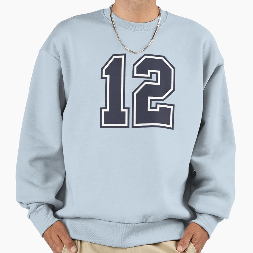 12 Sports Number Twelve Sweatshirt - Streetwear Style for Adults - T-Shirt, Sweatshirt, Hoodie