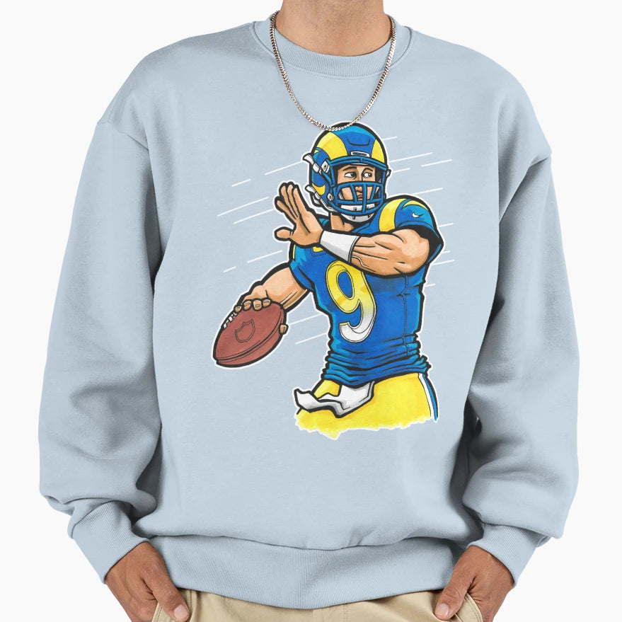 Stafford Qb Blue Sweatshirt - Aesthetic Graphic Men Women - T-Shirt, Sweatshirt, Hoodie