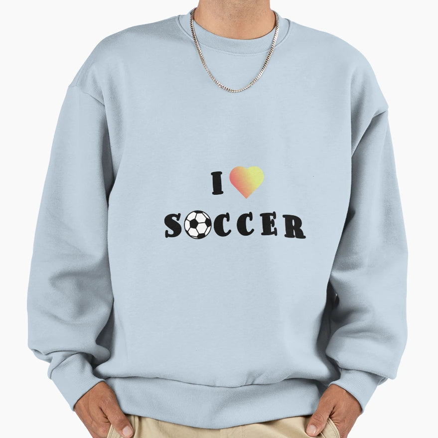 I Love Football Sweatshirt - Minimalist Print Men Women - T-Shirt, Sweatshirt, Hoodie