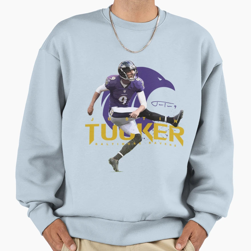 Justin Tucker Sweatshirt - Minimalist Print for Adults - T-Shirt, Sweatshirt, Hoodie