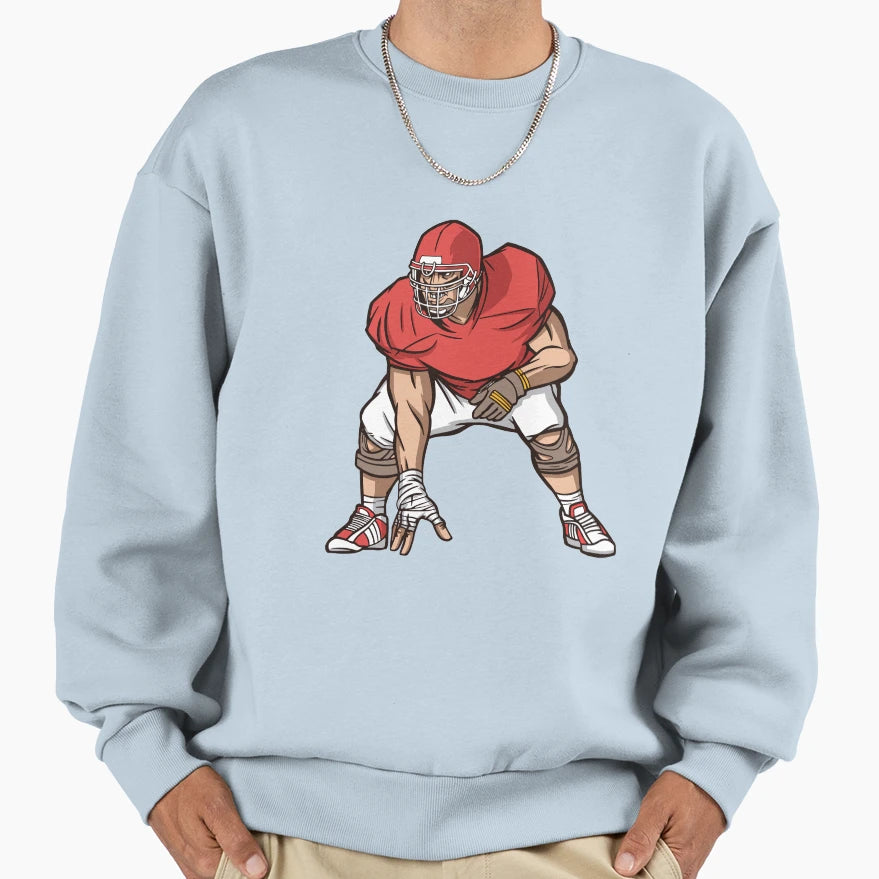 Amercian Football Lineman Sweatshirt - Graphic Print Men Women - T-Shirt, Sweatshirt, Hoodie