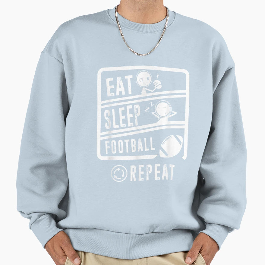 Eat Sleep American Repeat Sweatshirt - Casual Everyday Wear Men Women - T-Shirt, Sweatshirt, Hoodie