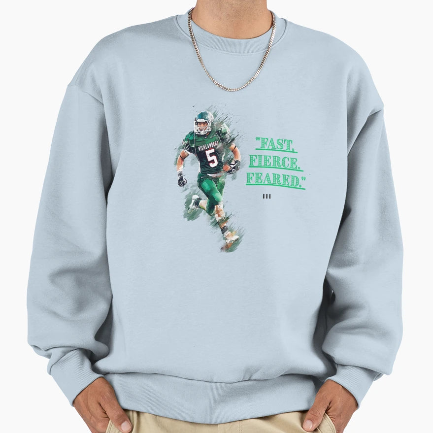 Green American Football Spirit Fan Sweatshirt - Novelty Apparel for Adults - T-Shirt, Sweatshirt, Hoodie