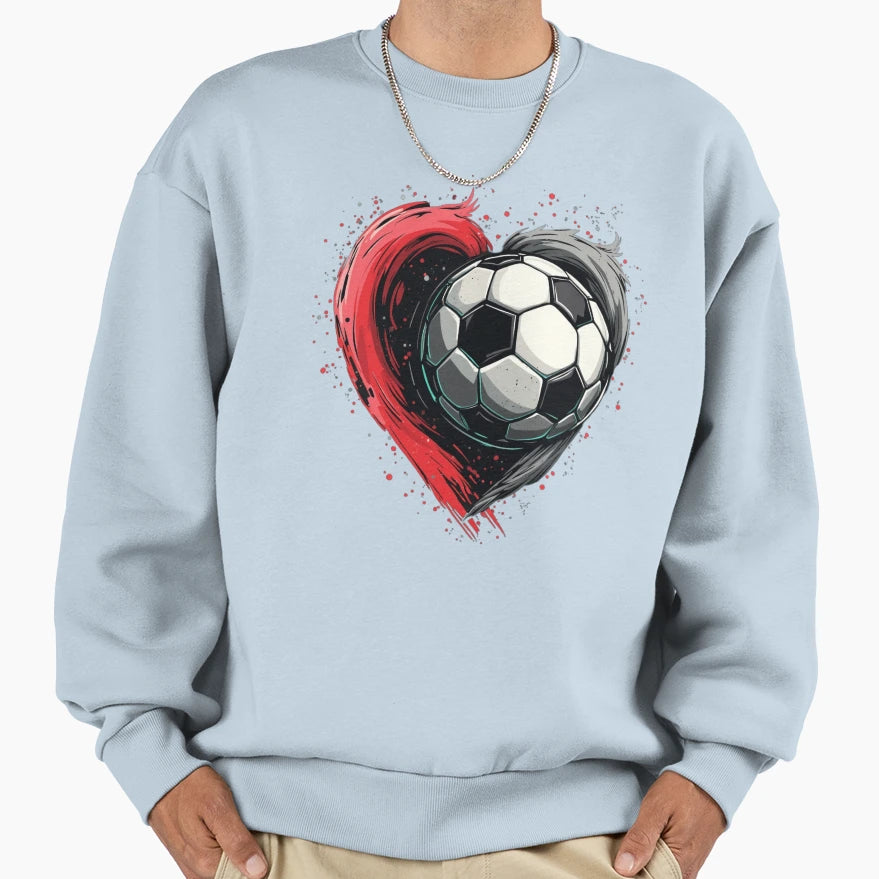 Soccer Heart Sweatshirt - Casual Everyday Wear for Adults - T-Shirt, Sweatshirt, Hoodie