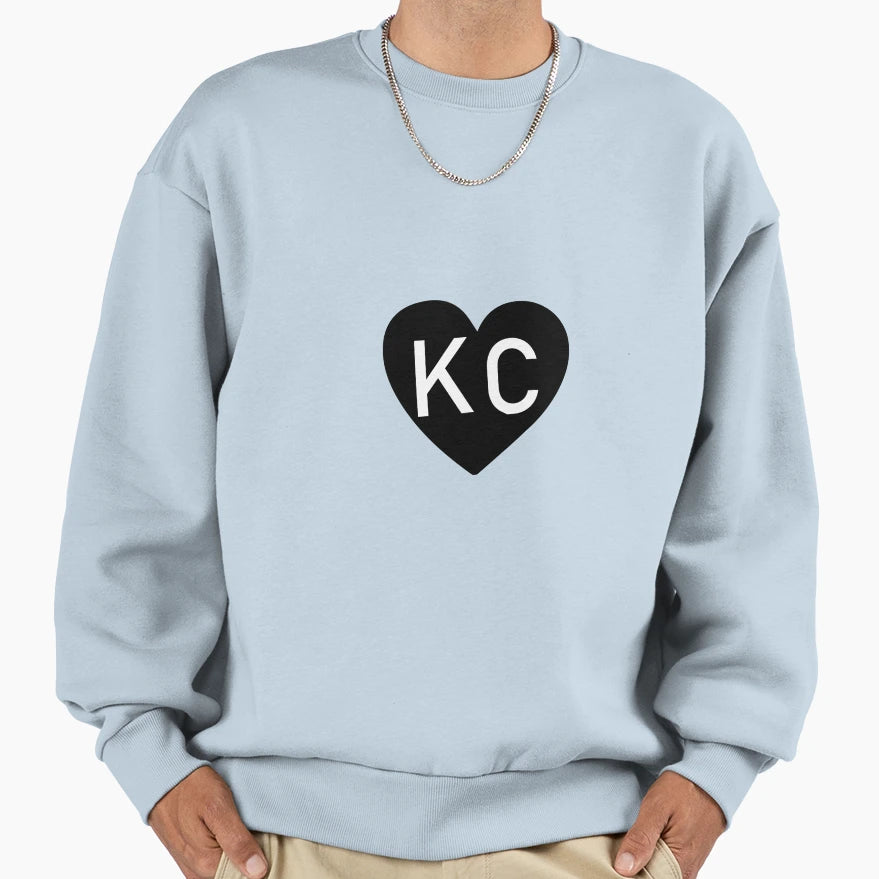 Kc Heart Sweatshirt - Casual Everyday Wear for Adults - T-Shirt, Sweatshirt, Hoodie
