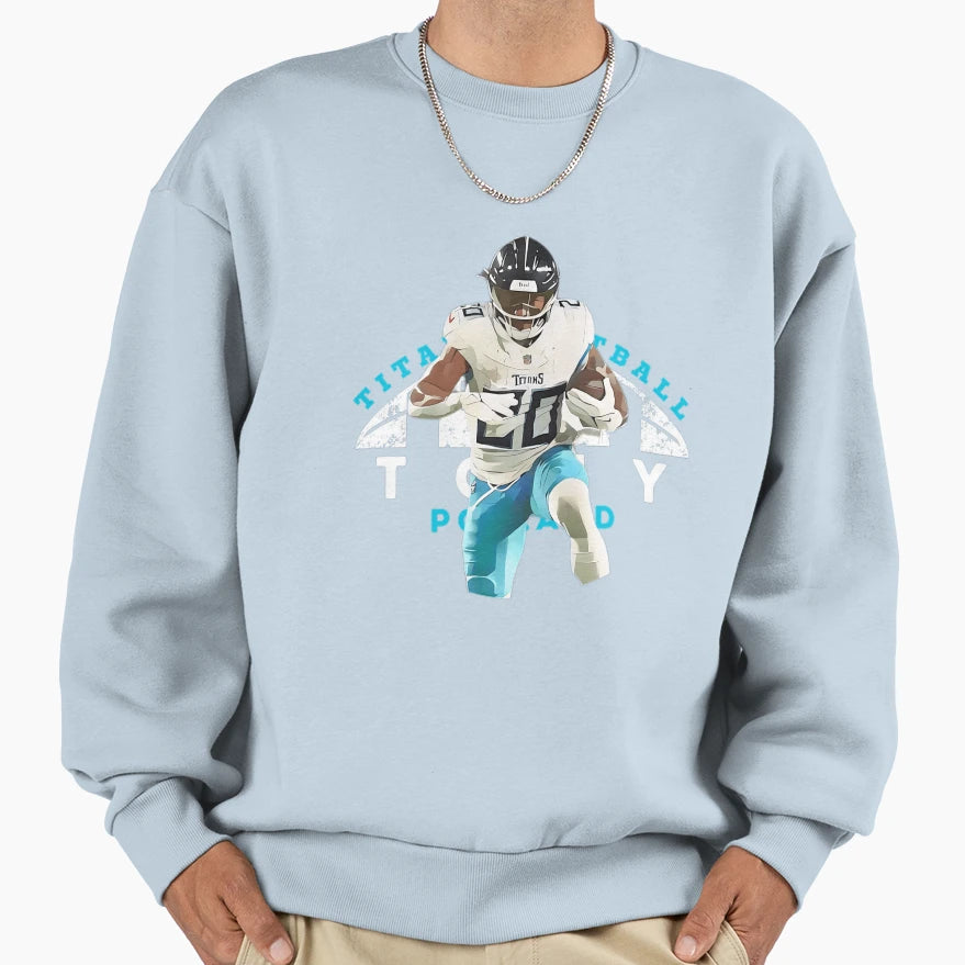 Tony Pollard Titans Action Football T-Shirt - Custom Art Print Men Women - T-Shirt, Sweatshirt, Hoodie