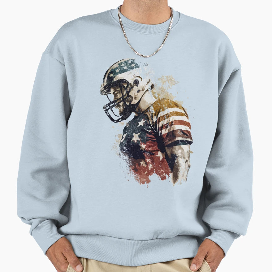 Football Grunge Sweatshirt - Custom Art Print Men Women - T-Shirt, Sweatshirt, Hoodie
