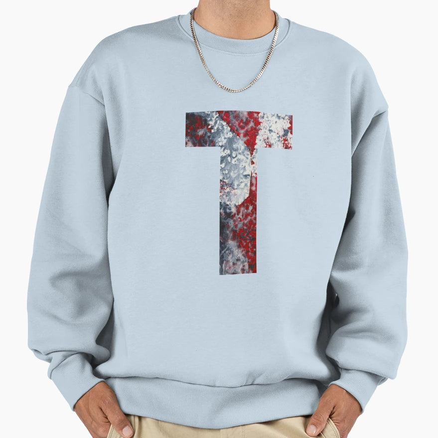 Painted Letter Collection T Monogram Sweatshirt - Unique Graphic Unisex - T-Shirt, Sweatshirt, Hoodie