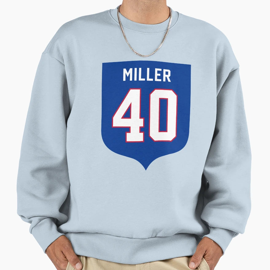 Von Miller 40 Emblem Sweatshirt - Fun Novelty Design Men Women - T-Shirt, Sweatshirt, Hoodie