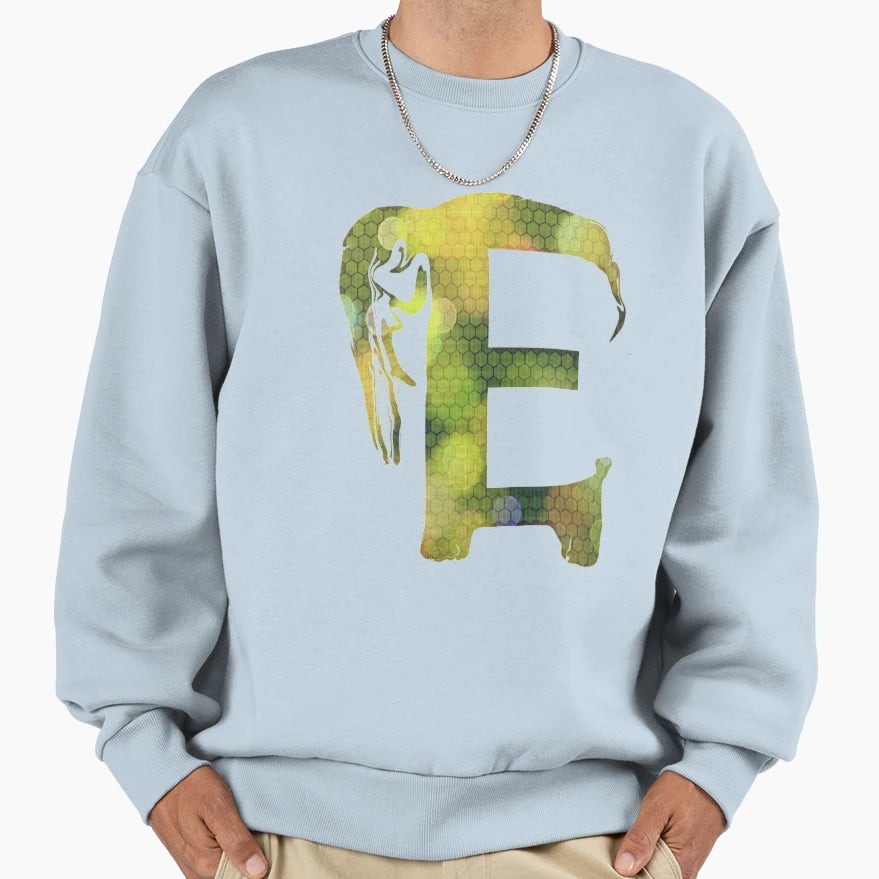 E Elephant Sweatshirt - Casual Everyday Wear Unisex - T-Shirt, Sweatshirt, Hoodie