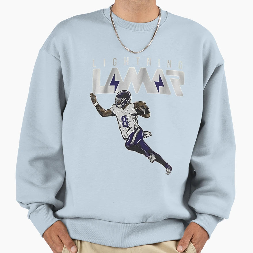 Lighting Lamar Baltimore Ravens Fans Sweatshirt - Unique Graphic for Adults - T-Shirt, Sweatshirt, Hoodie