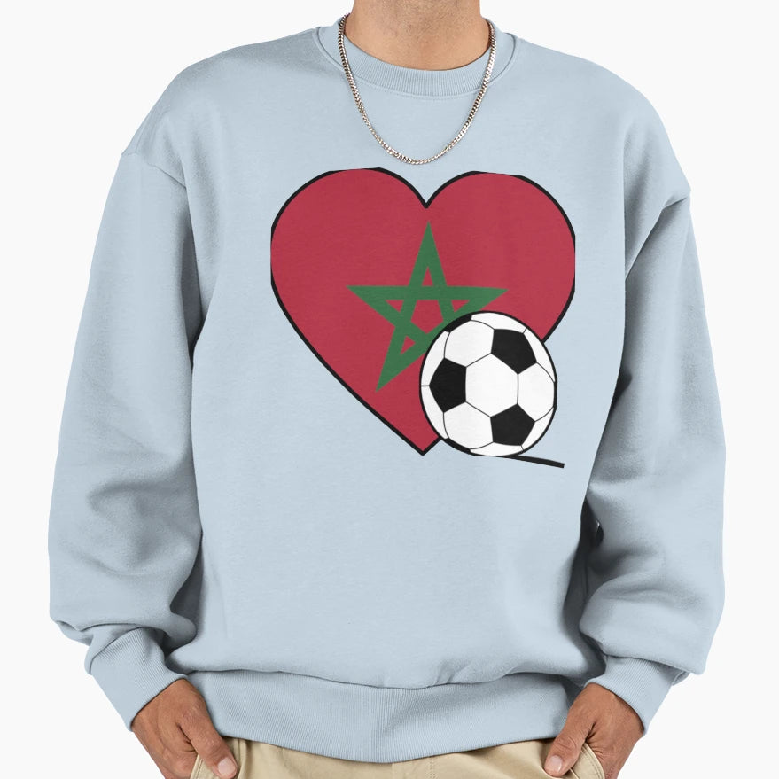 Heart Morocco Soccer Sweatshirt - Streetwear Style Men Women - T-Shirt, Sweatshirt, Hoodie