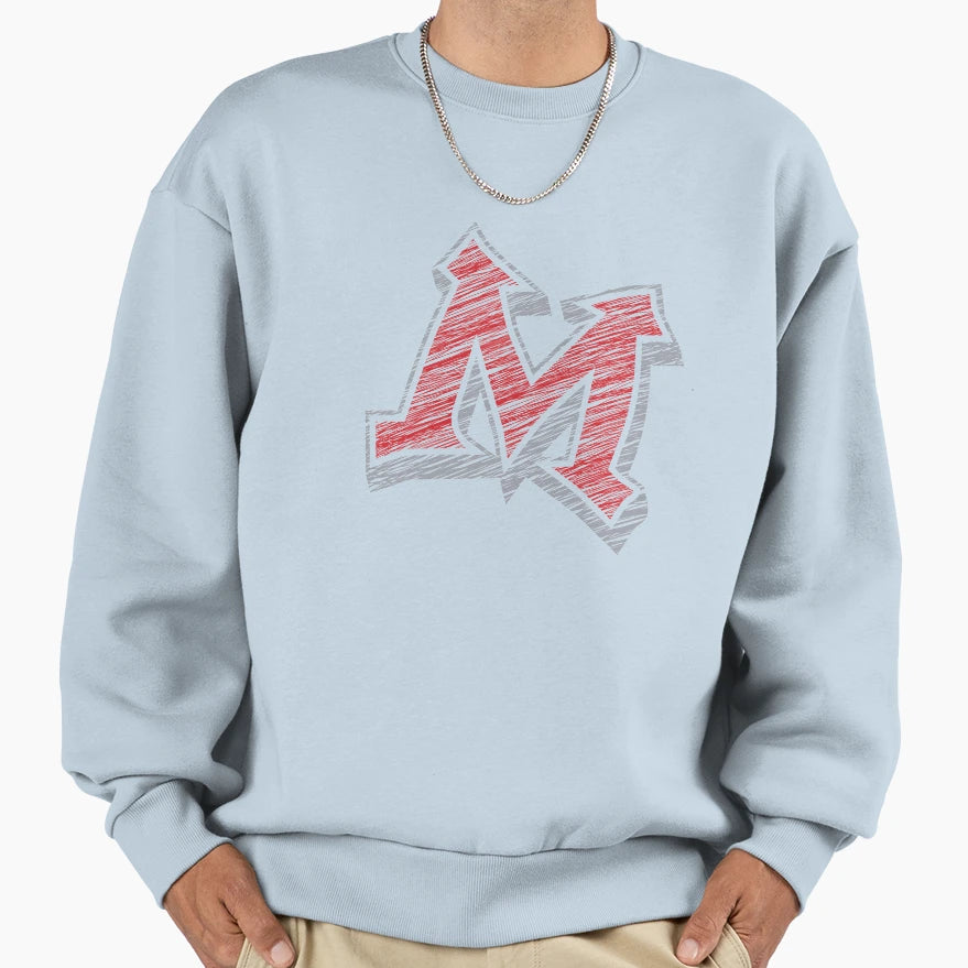 Miller M Red Grey Sweatshirt - Streetwear Style Unisex - T-Shirt, Sweatshirt, Hoodie