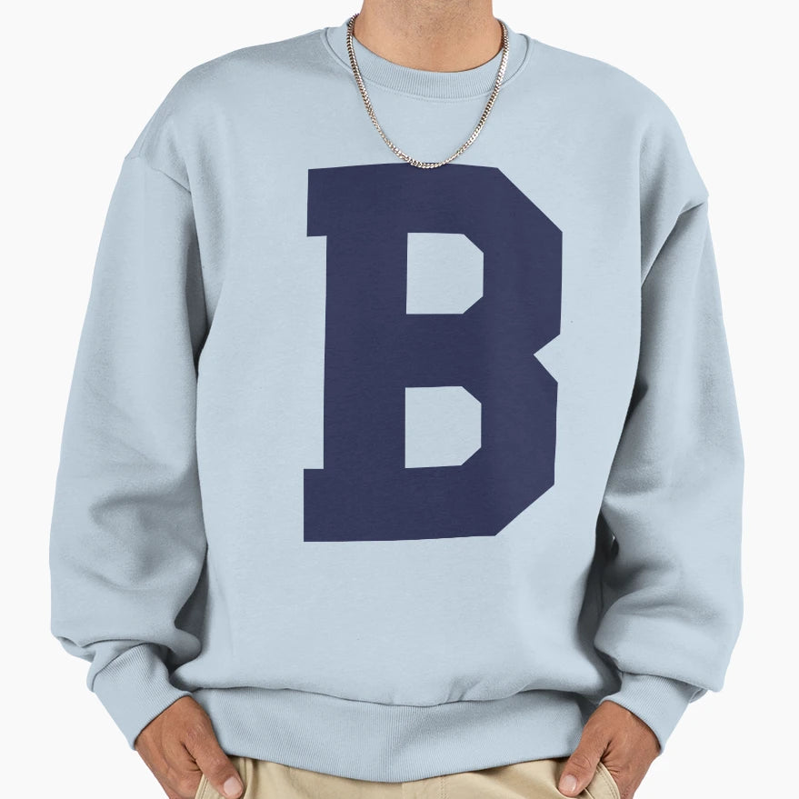 Alphabet Blue B Sports Letter B Sweatshirt - Custom Art Print Men Women - T-Shirt, Sweatshirt, Hoodie