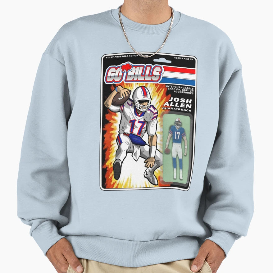 Buffalo Qb 1 Action Figure Sweatshirt - Graphic Print for Adults - T-Shirt, Sweatshirt, Hoodie