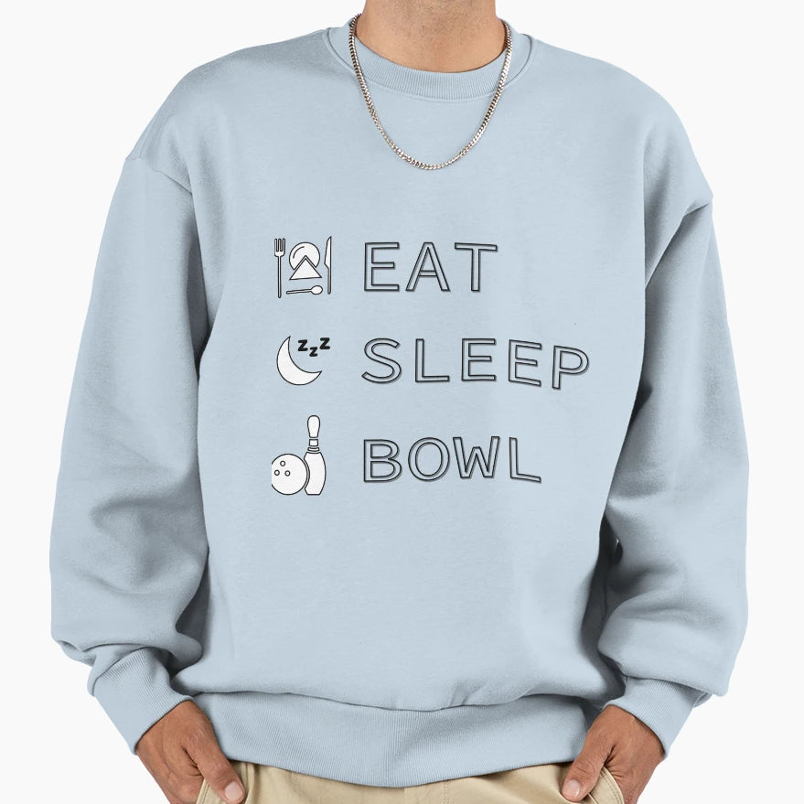 Eat Sleep Bowl Lucky Bowling Black Sweatshirt - Streetwear Style Unisex - T-Shirt, Sweatshirt, Hoodie