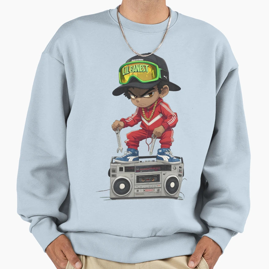 Lil Banest Street Groove King Sweatshirt - Casual Everyday Wear for Adults - T-Shirt, Sweatshirt, Hoodie