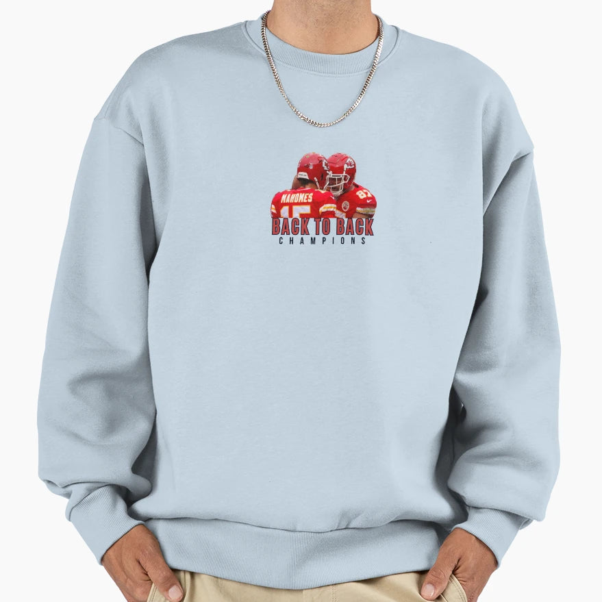 Kansas City Chiefs Back To Back Sweatshirt - Minimalist Print Men Women - T-Shirt, Sweatshirt, Hoodie