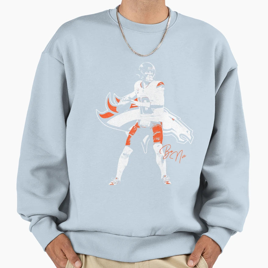 Bo Nix Sweatshirt - Minimalist Print for Adults - T-Shirt, Sweatshirt, Hoodie