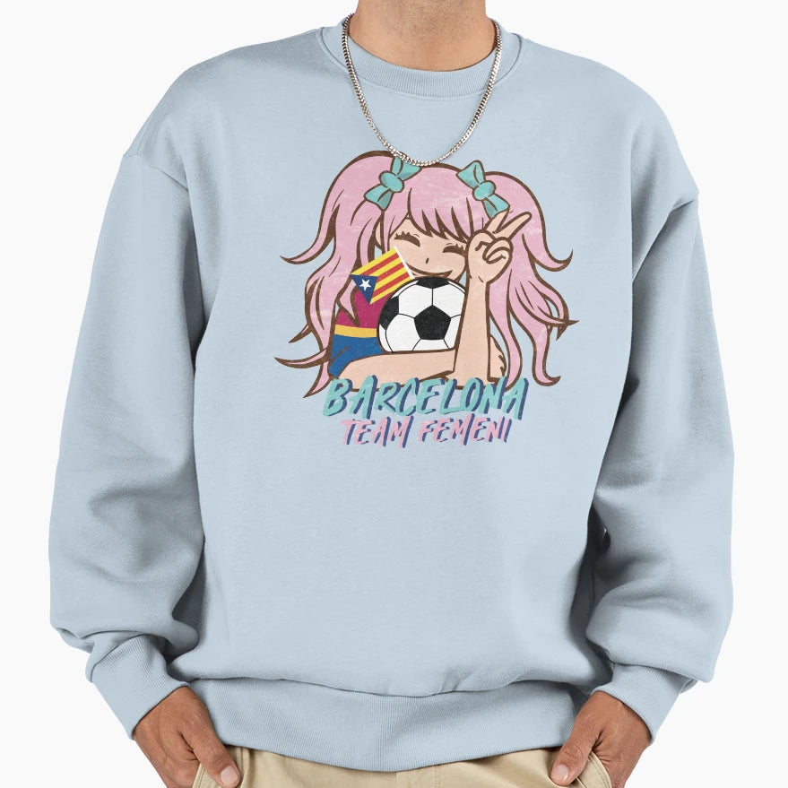 Barcelona Femeni Anime Soccer Sweatshirt - Aesthetic Graphic Unisex - T-Shirt, Sweatshirt, Hoodie