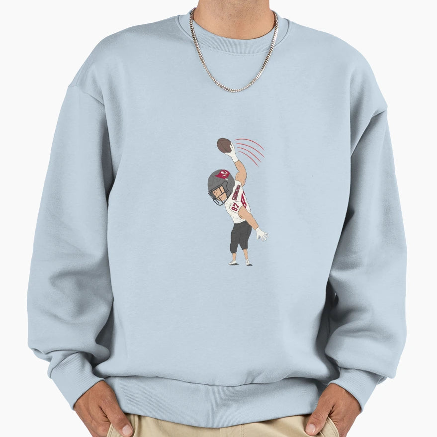 Football Player Spiking Ball Sweatshirt - Unique Graphic Unisex - T-Shirt, Sweatshirt, Hoodie