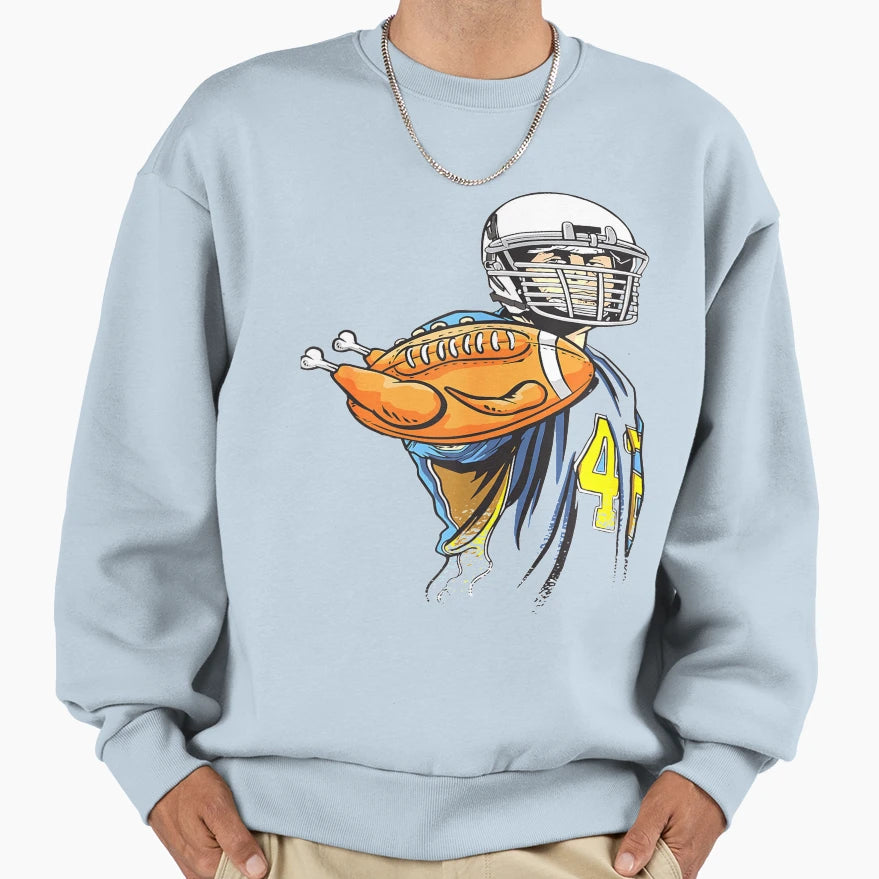 Thanksgiving Football Player Sweatshirt - Aesthetic Graphic Men Women - T-Shirt, Sweatshirt, Hoodie