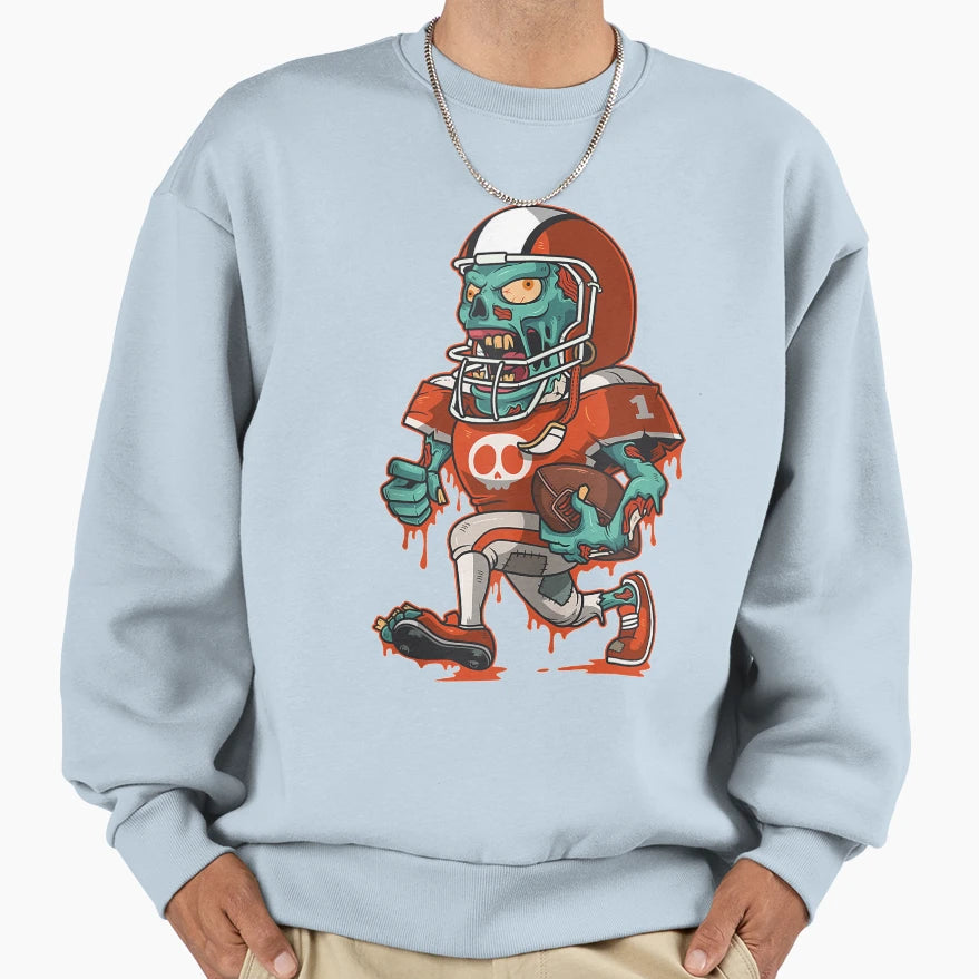 Zombie American Football Player Sweatshirt - Fun Novelty Design for Adults - T-Shirt, Sweatshirt, Hoodie