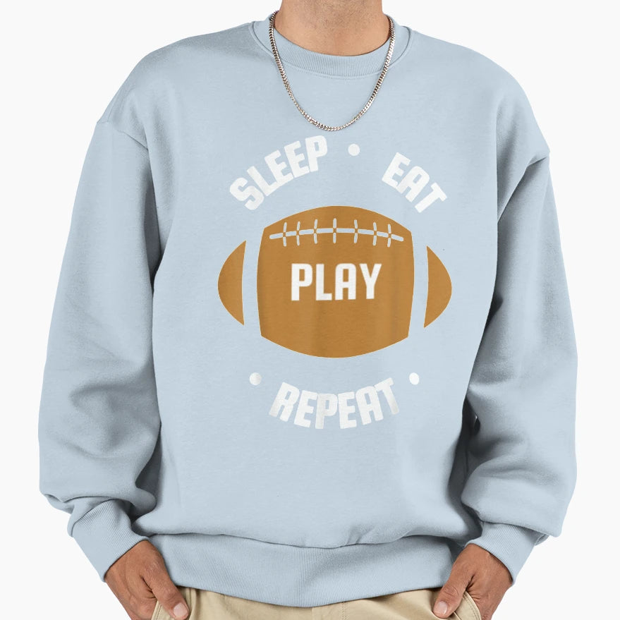 Rug Sleep Eat Play Repeat Sports Team Sweatshirt - Graphic Print Unisex - T-Shirt, Sweatshirt, Hoodie