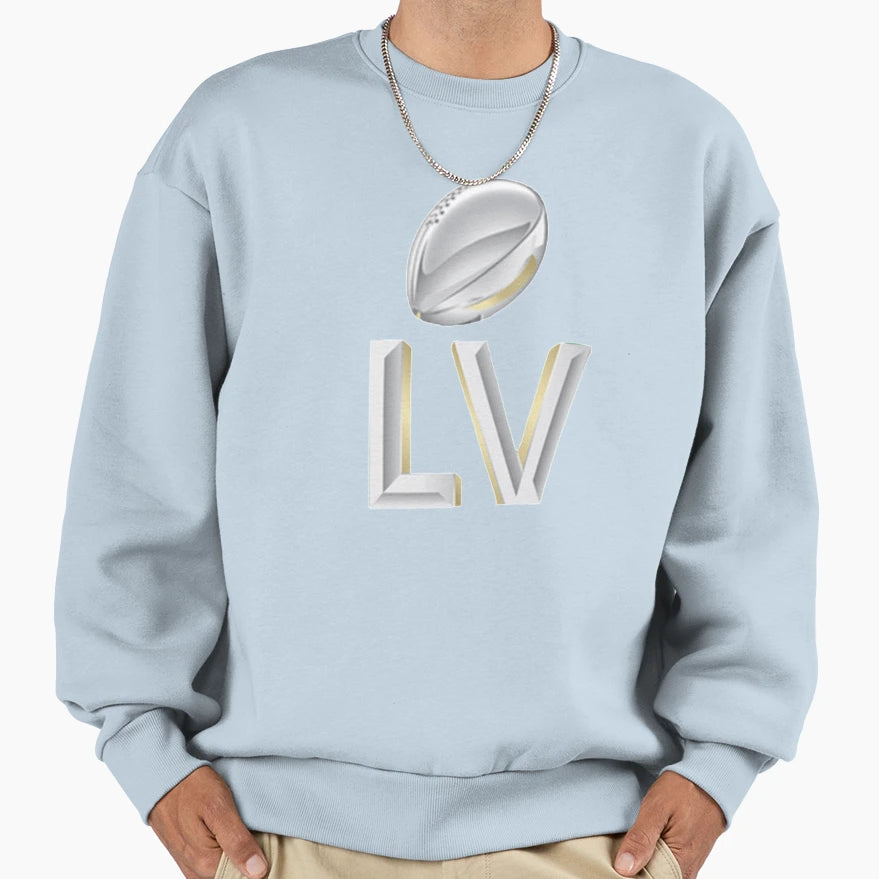Silver Super Bowl Lv Sweatshirt - Graphic Print Unisex - T-Shirt, Sweatshirt, Hoodie