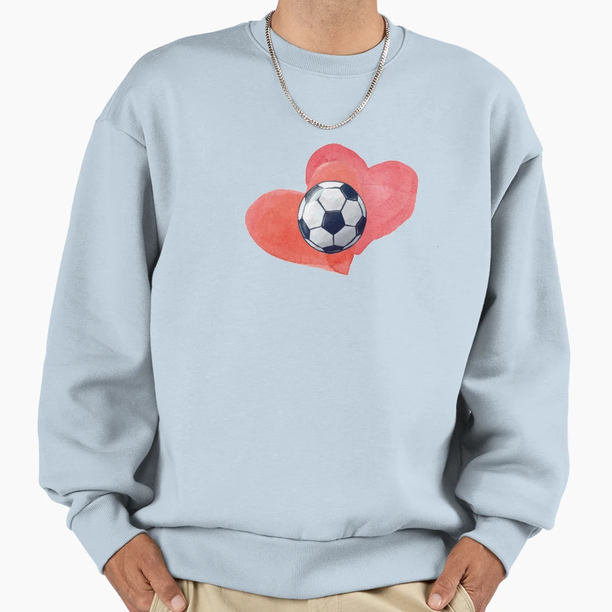 Soccer Watercolor Heart Player Sweatshirt - Custom Art Print Unisex - T-Shirt, Sweatshirt, Hoodie