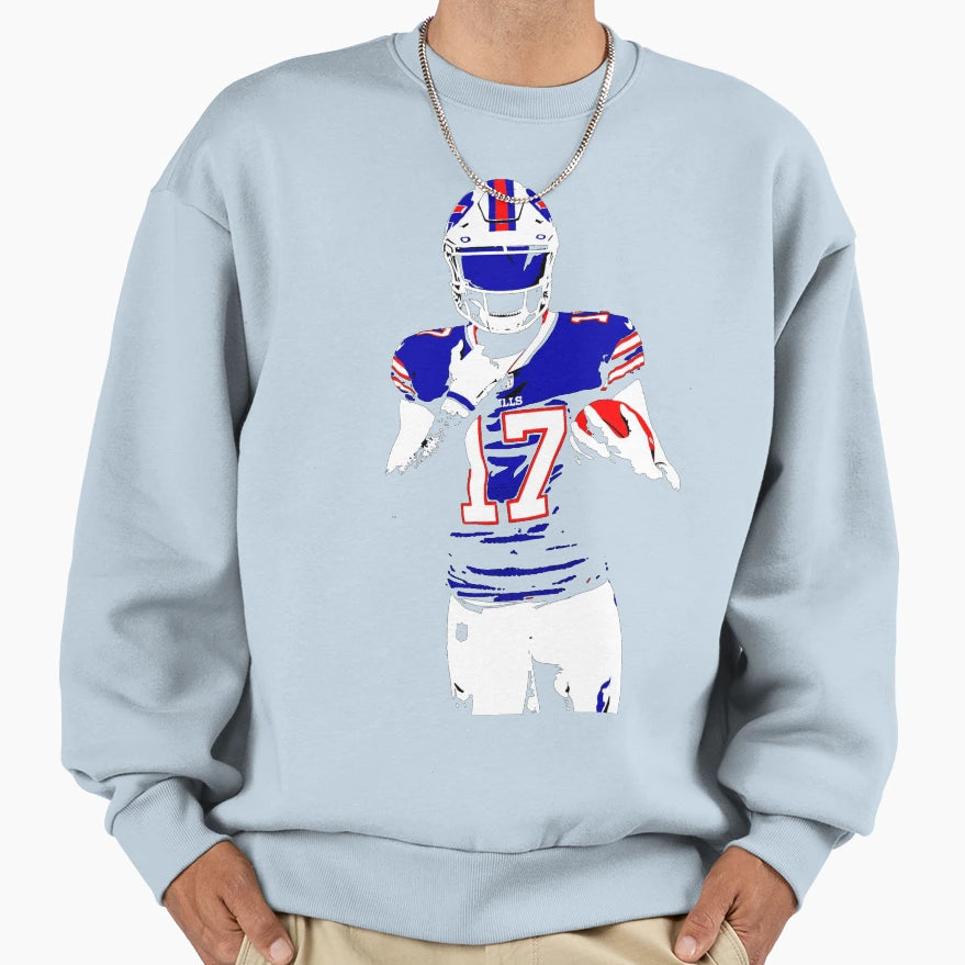 JA 17 Buffalo Football Stencil Tribute Sweatshirt - Custom Art Print Unisex - T-Shirt, Sweatshirt, Hoodie