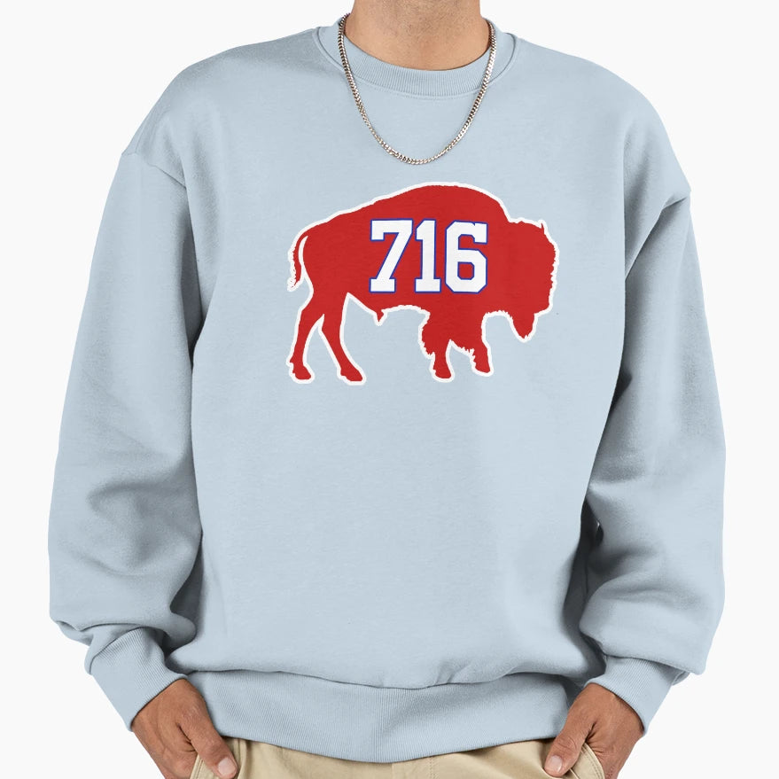 Buffalo 716 Area Code And T-Shirt - Casual Everyday Wear Men Women - T-Shirt, Sweatshirt, Hoodie