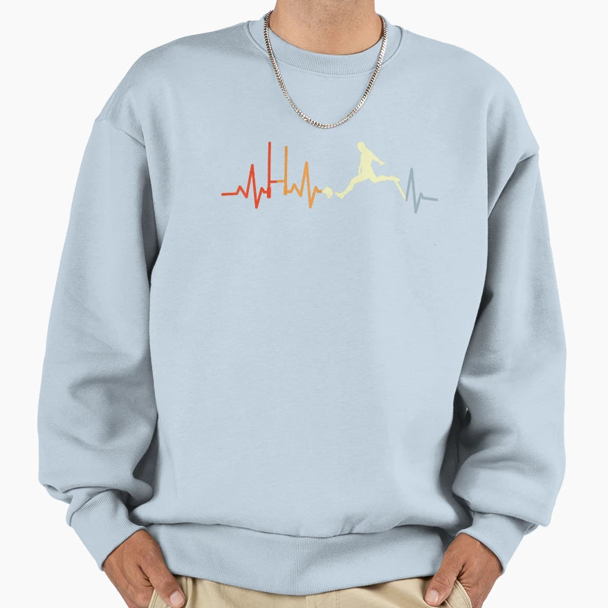 Rugby Heartbeat Ecg Rugby Player Sweatshirt - Unique Graphic for Adults - T-Shirt, Sweatshirt, Hoodie