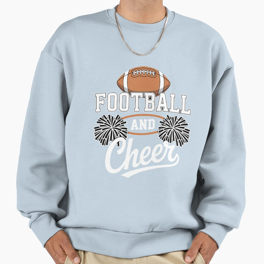 Football And Cheer Dad Cheerleader Sweatshirt - Custom Art Print Unisex - T-Shirt, Sweatshirt, Hoodie