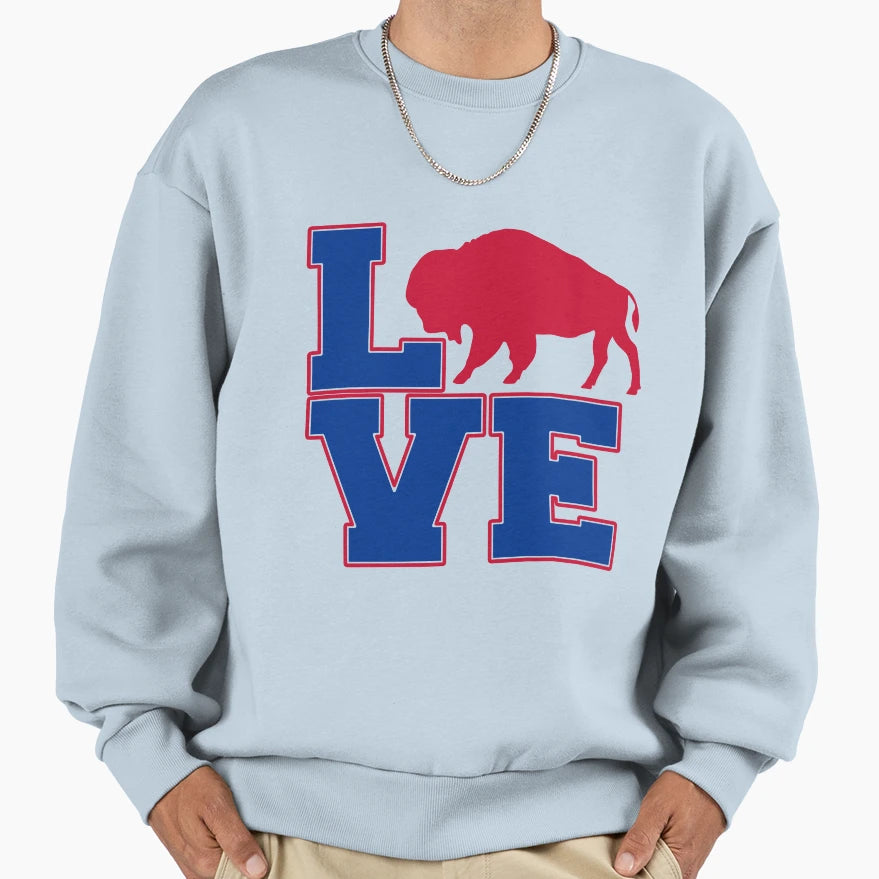 Buffalo Love Sweatshirt - Custom Art Print for Adults - T-Shirt, Sweatshirt, Hoodie