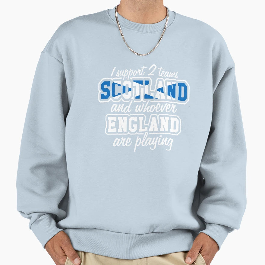 Rugby Gift I Support 2 Teams Sweatshirt - Custom Art Print for Adults - T-Shirt, Sweatshirt, Hoodie