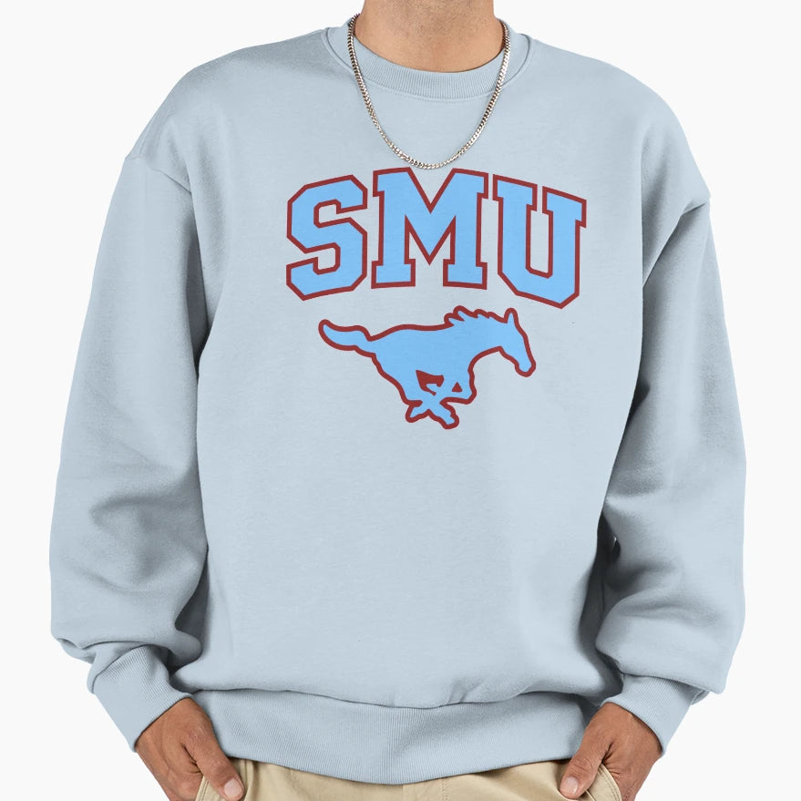 Smu Maroon Logo Blue Peruna Sweatshirt - Aesthetic Graphic for Adults - T-Shirt, Sweatshirt, Hoodie