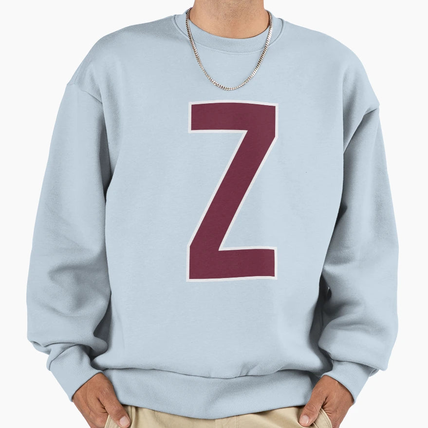 Letter Z Bold Collegiate Font Sweatshirt - Graphic Print for Adults - T-Shirt, Sweatshirt, Hoodie