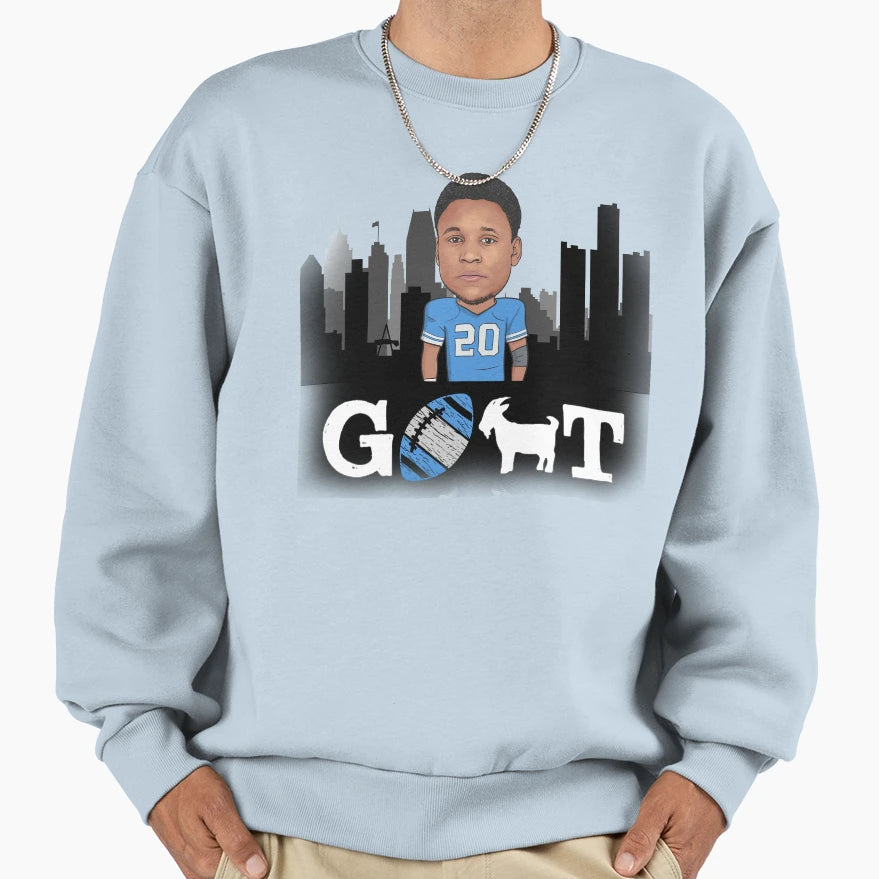 Barry Sanders Detroit Goat Sweatshirt - Casual Everyday Wear Men Women - T-Shirt, Sweatshirt, Hoodie