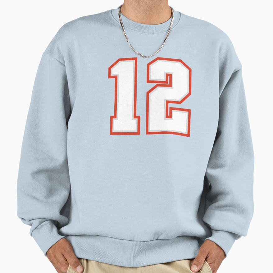 New England Lucky Number Twelve Sweatshirt - Minimalist Print for Adults - T-Shirt, Sweatshirt, Hoodie