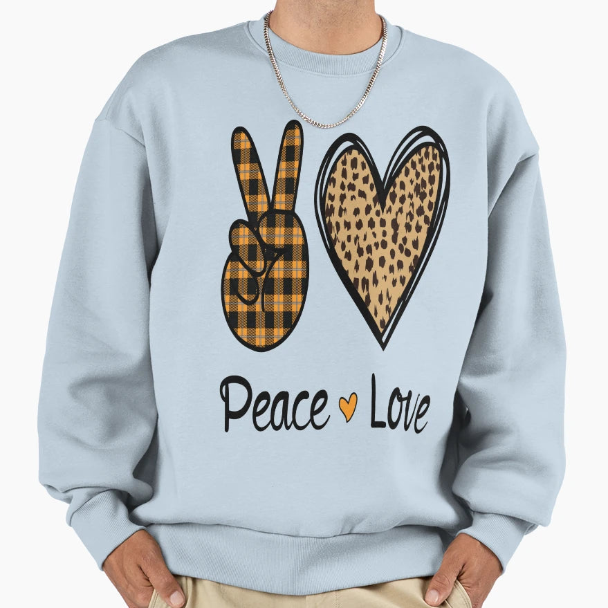 Peace And Love Sweatshirt - Custom Art Print Unisex - T-Shirt, Sweatshirt, Hoodie