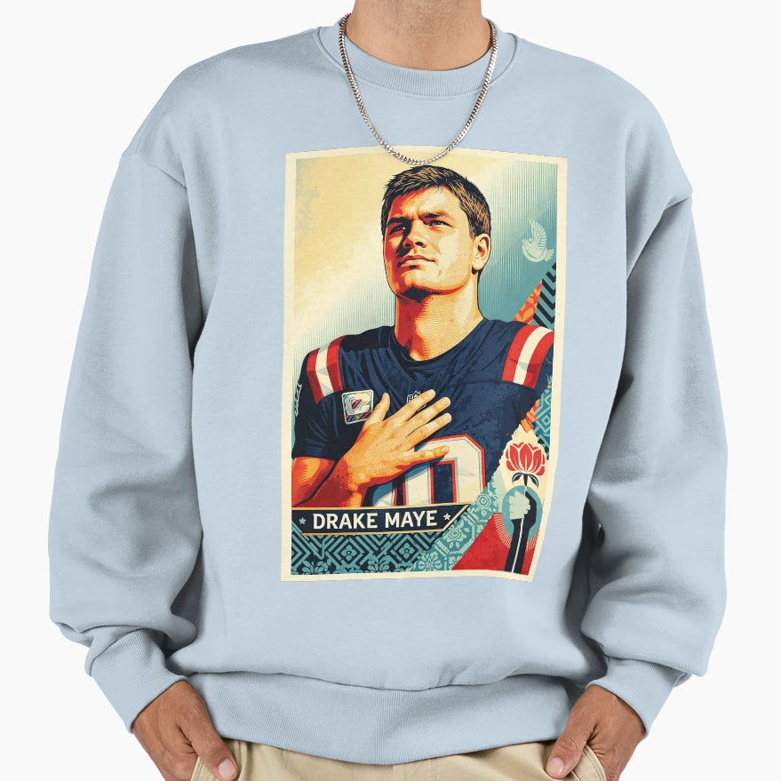 Drake Maye Pop Culture Sweatshirt - Minimalist Print for Adults - T-Shirt, Sweatshirt, Hoodie