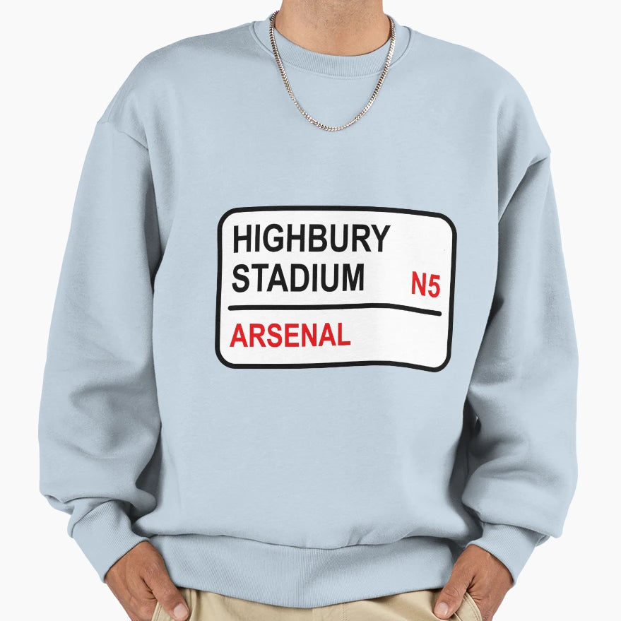 Highbury Stadium Football Sign Sweatshirt - Novelty Apparel Men Women - T-Shirt, Sweatshirt, Hoodie