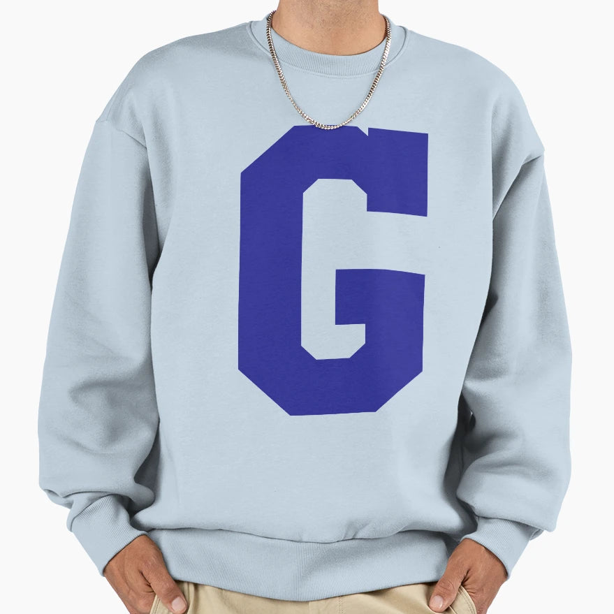 Alphabet Blue G Sports Letter G Sweatshirt - Aesthetic Graphic Men Women - T-Shirt, Sweatshirt, Hoodie