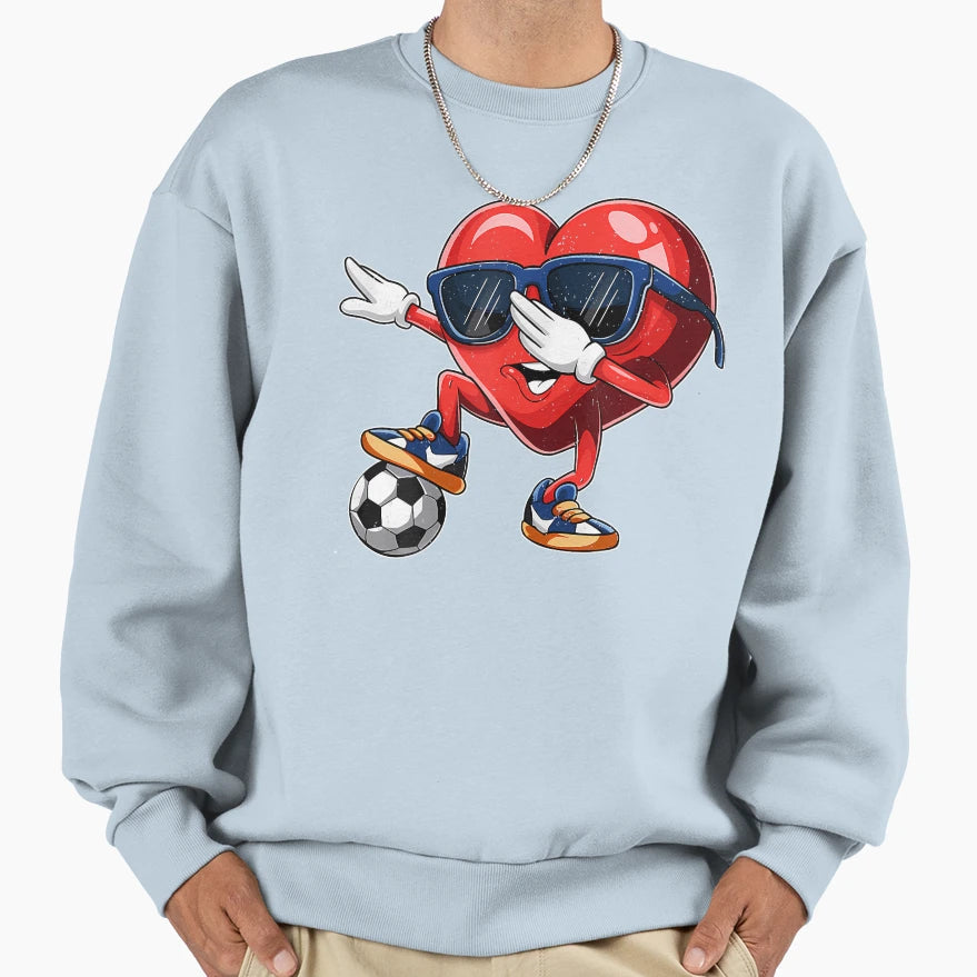 Valentines Day Heart Dabbing Heart Sweatshirt - Aesthetic Graphic Unisex - T-Shirt, Sweatshirt, Hoodie