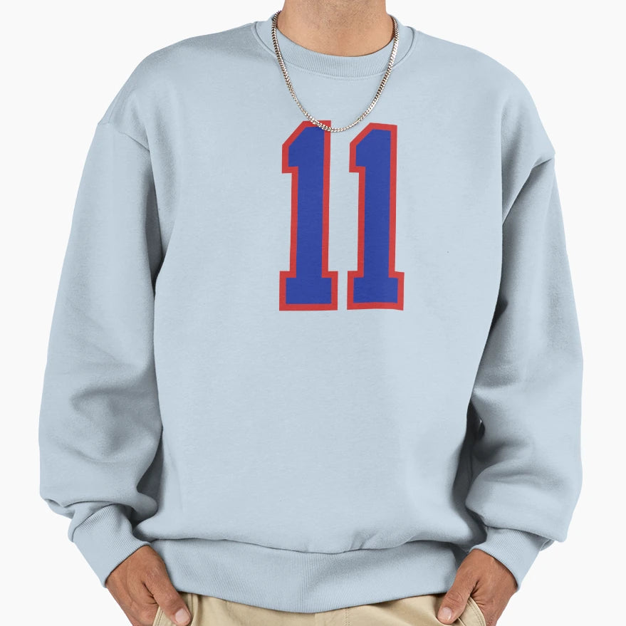 Number 11 Blue Red Sports Jersey Sweatshirt - Novelty Apparel Men Women - T-Shirt, Sweatshirt, Hoodie
