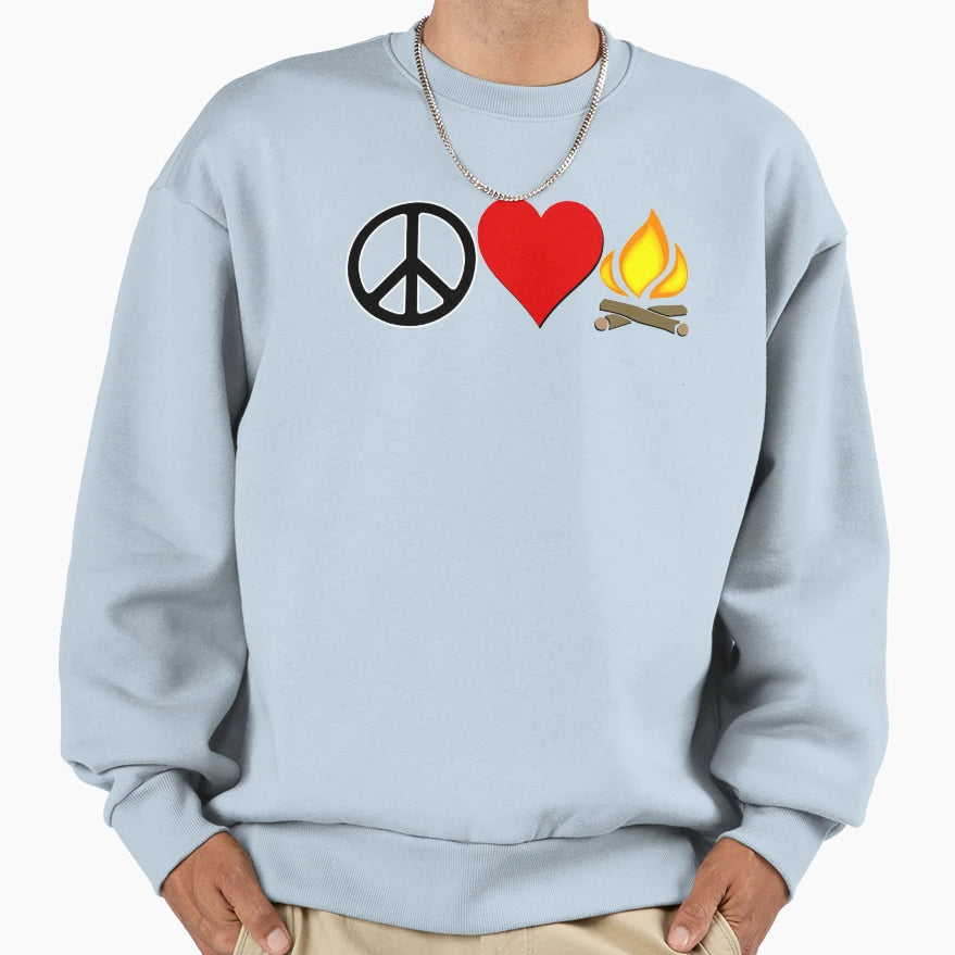 Peace Love And Camping Sweatshirt - Streetwear Style for Adults - T-Shirt, Sweatshirt, Hoodie