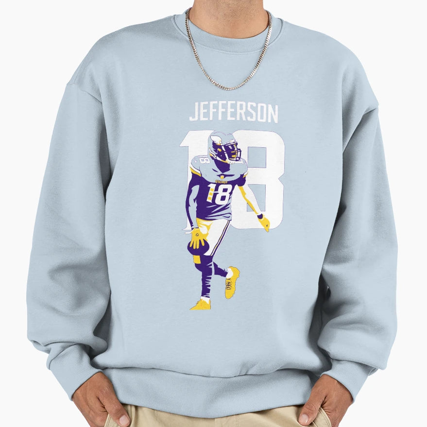 JJ Minnesota 18 Football Art Sweatshirt - Casual Everyday Wear Unisex - T-Shirt, Sweatshirt, Hoodie