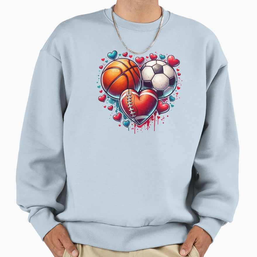 Valentines Day Sports Sweatshirt - Custom Art Print for Adults - T-Shirt, Sweatshirt, Hoodie