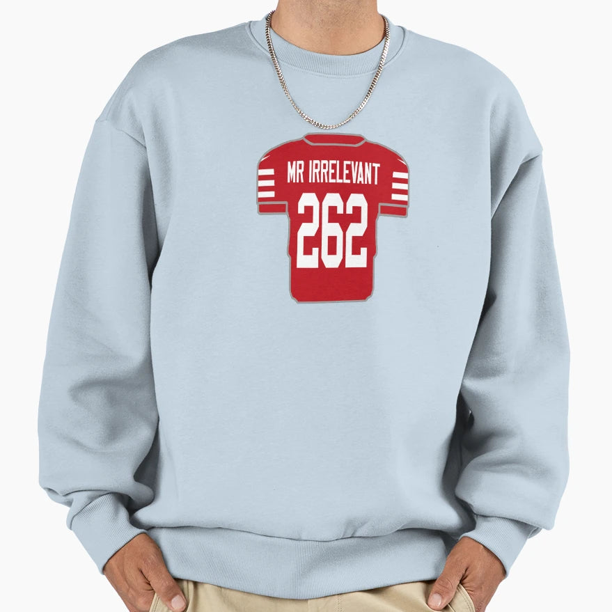 Irrelevant Draft Jersey Sweatshirt - Minimalist Print for Adults - T-Shirt, Sweatshirt, Hoodie